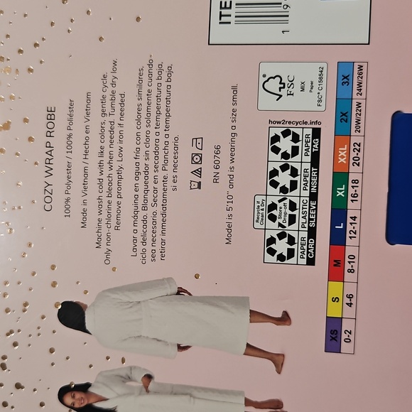 Room Service Cozy White Wrap Robe Soft Cable Knit Texture With Patch Pockets L - Picture 6 of 7